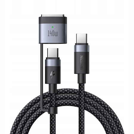 MCDODO KABEL DO ZASILACZA ŁADOWANIA MACBOOK AIR PRO USB-C MAGSAFE 3 140W 2M