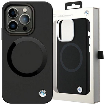 Etui BMW BMHMP14SSILBK2 na iPhone 14 - czarne Signature Liquid Silicone MagSafe
