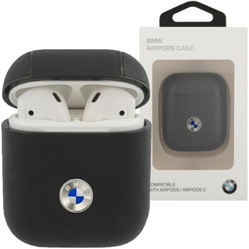 BMW BMA2SSLNA AirPods cover granatowy/navy Geniune Leather Silver Logo