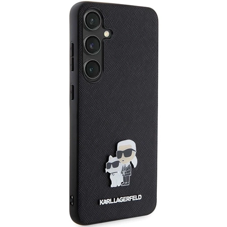 Etui Karl Lagerfeld Saffiano Karl&Choupette Metal Pin na Samsung Galaxy S24 - czarne