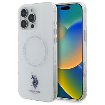 US POLO ASSN ETUI DO IPHONE 16 PRO MAX 6.9 DO MAGSAFE Z RINGIEM BIAŁYM