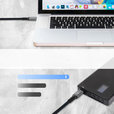 Kabel Wozinsky WPS-UY415S USB-C USB4 40Gb/s 240W 1,5m 4K - czarny