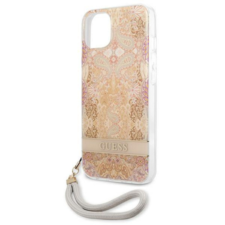 Guess GUHCP13SHFLSD iPhone 13 mini 5,4" złoty/gold hardcase Flower Strap