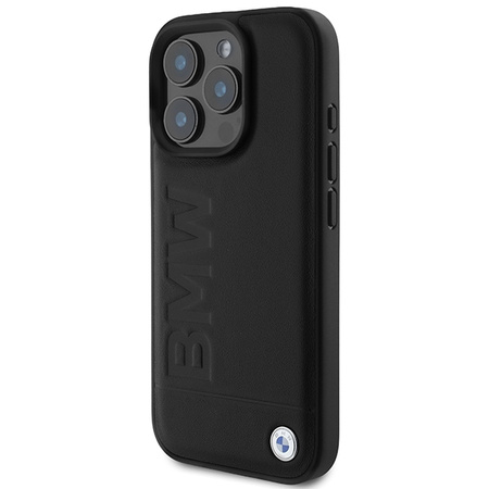 BMW BMHMP16XSLLBK iPhone 16 Pro Max 6.9czarny/black hardcase Leather Hot Stamp MagSafe