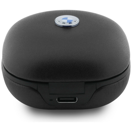 Słuchawki Bluetooth TWS BMW Leather      Metal Logo ENC czarny