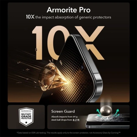 ESR SZKŁO HARTOWANE ULTRAFIT ARMORITE PRO DO IPHONE 16 PRO 17 OCHRONA