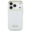 Etui Guess IML Gradient Script Metal MagSafe do iPhone 17 biały