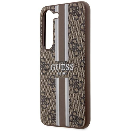 Etui Guess GUHCS23MP4RPSW S23+ S916 - brązowe 4G Printed Stripe