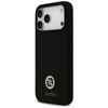 Etui Guess Silicone Logo Strass 4G MagSafe do iPhone 17 Pro Max czarny