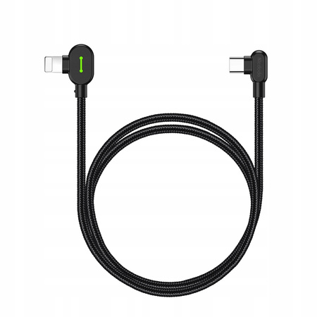 MCDODO KABEL KĄTOWY 90° USB-C LIGHTNING DWUSTRONNY DO IPHONE 13 14 LED 1M
