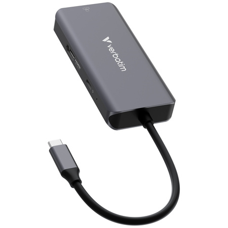 VERBATIM PRZEJŚCIÓWKA HUB 3xUSB-A HDMI 3.2 RJ45 DO LAPTOPA ALUMINIOWA 32157