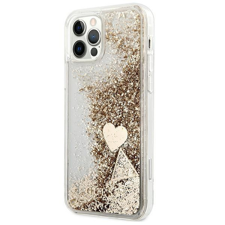Guess GUOHCP12MGLHFLGO iPhone 12/12 Pro gold/złoty hardcase Glitter Charms