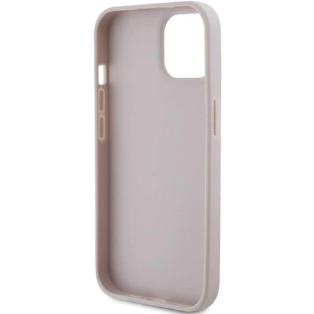 Etui Guess Leather 4G Triangle Strass do iPhone 15 - różowe