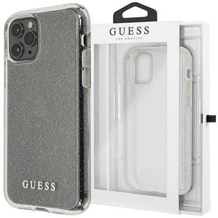 Guess GUHCN58PCGLSI iPhone 11 Pro srebrny/silver hard case Glitter