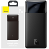 Baseus Bipow powerbank z wyświetlaczem 30000mAh 15W czarny (Overseas Edition) + kabel USB-A - Micro USB 0.25m czarny (PPBD050201)
