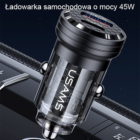 USAMS ŁADOWARKA SAMOCHODOWA C35 USB USB-C 45W DO TELEFONÓW ZŁĄCZE USB-C