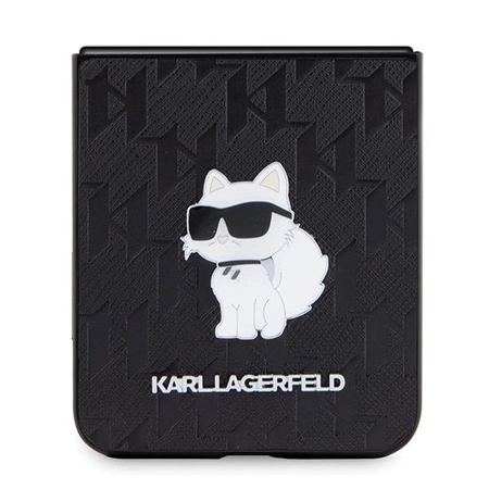 Etui Karl Lagerfeld Saffiano Monogram Choupette Pin na Samsung Galaxy Z Flip 5 - czarne