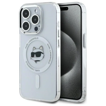 KARL LAGERFELD CASE DO IPHONE 15 PRO 6.1 DO MAGSAFE Z METALOWYM CHOUPETTE