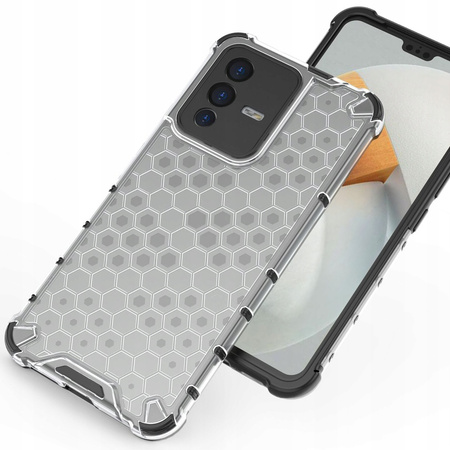 HURTEL ETUI HONEYCOMB DO VIVO V23 5G POKROWIEC Z ŻELOWĄ RAMKĄ PRZEZROCZYSTY