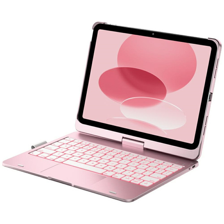 Etui Typecase Flexbook Touch z klawiaturą do iPad 11" (A16) 2025 / iPad 10.9" 2022 jasno różowy