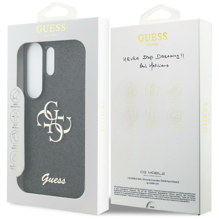 Etui Guess Fixed Glitter Big 4G Metal Logo do Samsung Galaxy S26 Ultra czarny
