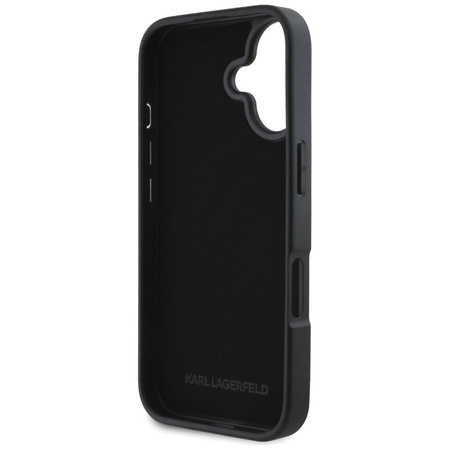 KARL LAGERFELD ETUI DO IPHONE 16 HC GRAINED PU KIESZEŃ NA KARTY METALOWA