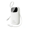 Powerbank Baseus EnerFill FC31 10000mAh 22.5W z wyświetlaczem cyfrowym z 2 wbudowanymi kablami - biały