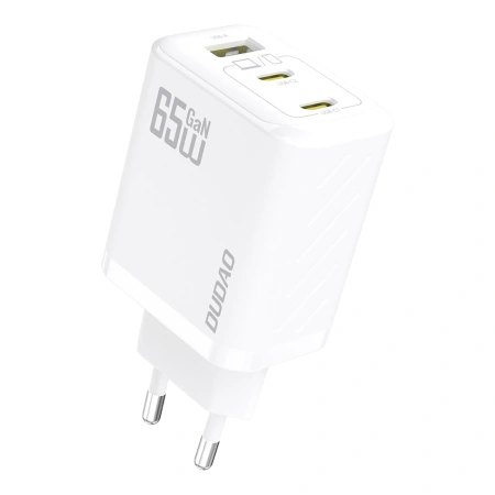 DUDAO ŁADOWARKA SIECIOWA 65W GAŃ 2 x USB-C 1 x USB-A DO TELEFONÓW PD