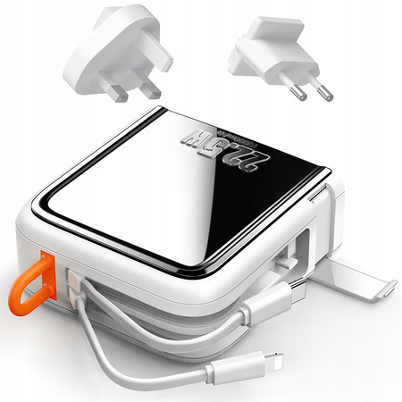 Powerbank, 15000 mAh, z ³adowark¹, USB-C PD, 22.5W, bia³y, McDodo