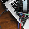 USAMS KABEL PLECIONY 3W1 DO LIGHTNING MICROUSB USB-C 0.35M SZYBKA ŁADOWARKA