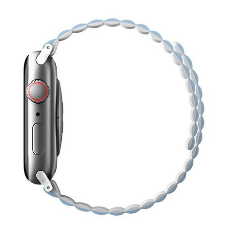 Etui Uniq pasek Revix na Apple Watch 1/2/3/4/5/6/7/8/SE/SE2/Ultra 42/44/45/49mm. Reversible Magnetic biały-niebieski/white-blue