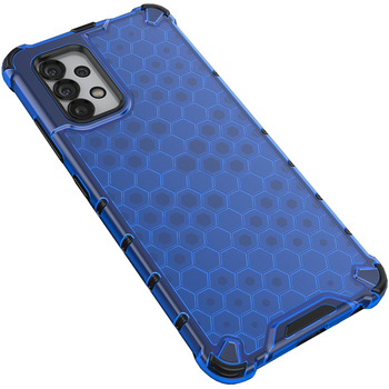 Honeycomb etui pancerny pokrowiec z żelową ramką Samsung Galaxy A03s niebieski