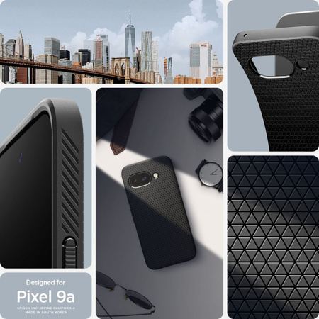SPIGEN ETUI LIQUID AIR DO GOOGLE PIXEL 9A MATTE BLACK ELASTYCZNY