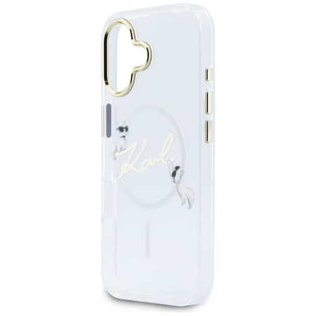 Etui Karl Lagerfeld IML Choupettes Karl Script Logo MagSafe do iPhone 17 przezroczysty
