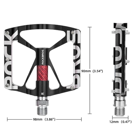 Zestaw pedałów rowerowych Rockbros 37213071001 ze stopu aluminium - czarne
