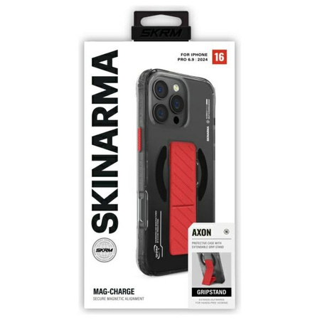 Skinarma etui Axon iPhone 16 Pro Max 6.9 Magnetic Charging + Grip Stand czarny/black