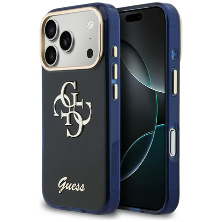 Etui Guess IML 4G Script Metal do iPhone 17 Pro niebieski