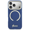 Etui Guess IML Script Metal MagSafe do iPhone 17 Pro Max niebieski