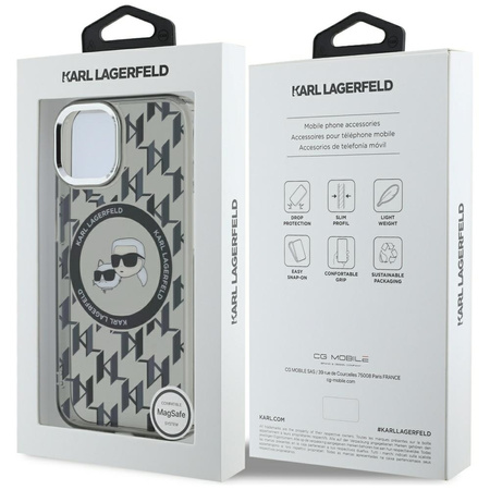 KARL LAGERFELD ETUI DO IPHONE 15 PLUS 6.7 DO MAGSAFE MONOGRAM CHOUPETTE