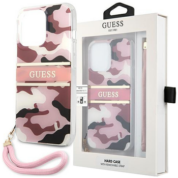 Guess GUHCP13MKCABPI iPhone 13 6,1" różowy/pink hardcase Camo Strap Collection