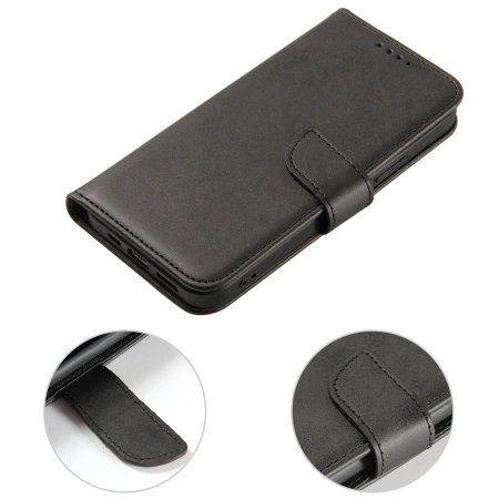 HURTEL ETUI PORTFEL Z KLAPKĄ DO IPHONE 15 PRO MAGNET CASE Z FUNKCJĄ STANDU