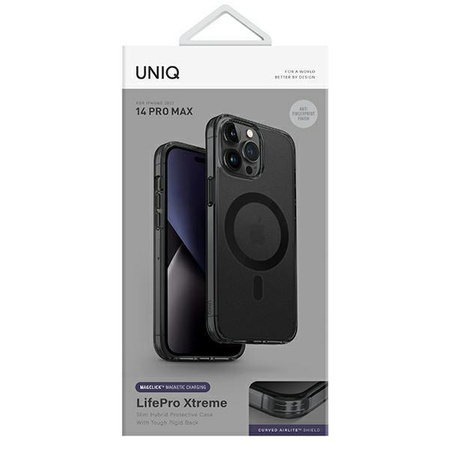 UNIQ etui LifePro Xtreme iPhone 14 Pro Max 6,7" Magclick Charging czarny/smoke frost