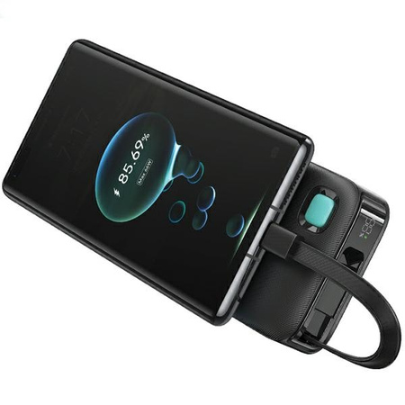 USAMS POWERBANK 10000MAH 20W PD DO TELEFONÓW SZYBKA ŁADOWARKA ZWIJANY KABEL