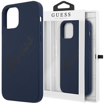 Guess GUHCP12LLSVSBL iPhone 12 Pro Max 6,7" niebieski/blue hardcase Script Vintage