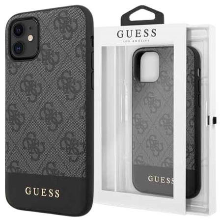 GUESS POKROWIEC HARD CASE DO IPHONE 11 6,1 4G STRIPE COLLECTION SZARY