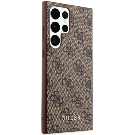 Etui Guess GUHCS23LG4GFBR S23 Ultra S918 - brązowe 4G Metal Gold Logo