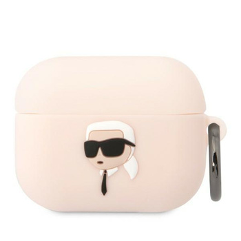 Etui Karl Lagerfeld KLAPRUNIKP na AirPods Pro - różowe Silicone Karl Head 3D