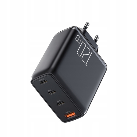 £adowarka do telefonu, GaN, Fast, USB-C/ USB, 4 Porty, 120W, kabel USB-C, Mcdodo