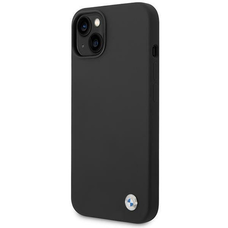 Etui BMW BMHCP14SSILBK na iPhone 14 - czarne Silicone Metal Logo