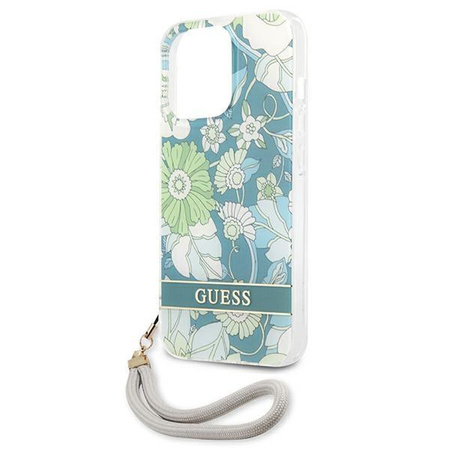 Guess GUHCP13XHFLSN iPhone 13 Pro Max 6,7" zielony/green hardcase Flower Strap